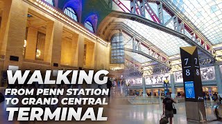 Walking NYC  Penn Station to Times Square amp Grand Central Terminal July 2021 [upl. by Bosch]