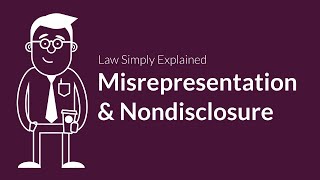 Misrepresentation and Nondisclosure  Contracts  Defenses amp Excuses [upl. by Glennon]