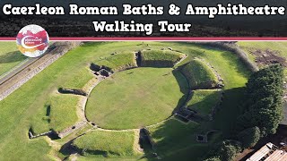 CAERLEON ROMAN BATHS amp AMPHITHEATRE WALES  Walking Tour  Pinned on Places [upl. by Yantruoc]