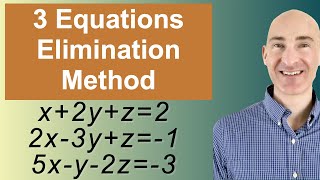 Solving Systems of 3 Equations Elimination [upl. by Marcela]